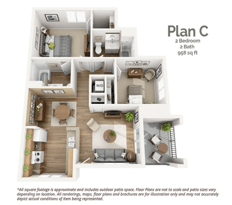 Two bedroom floor plan
